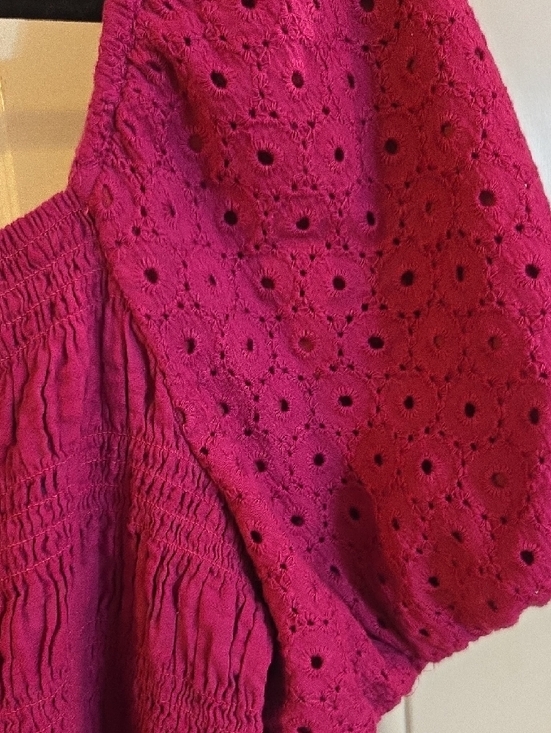 Maurices Deep Magenta Smocked Top - Picture 3 of 4